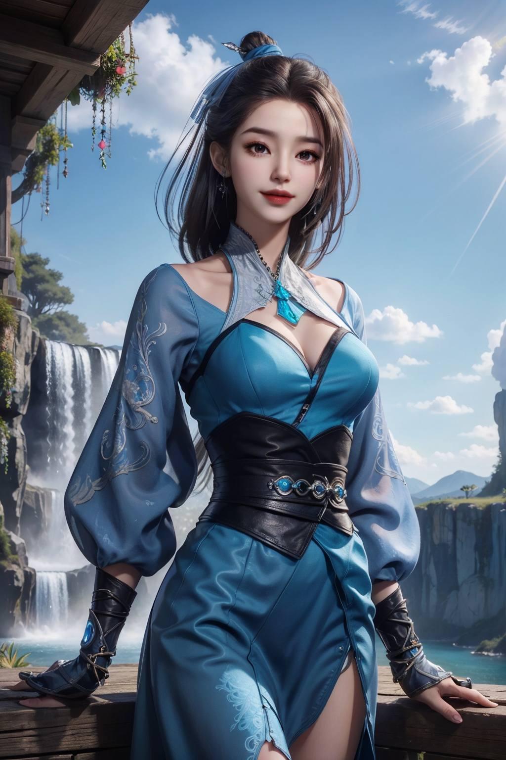 萌动心弦蓝灵娥高清三屏拼接