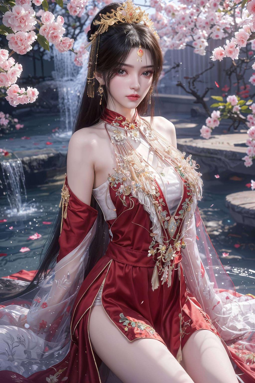 她的眼神里充满了梦幻与神秘