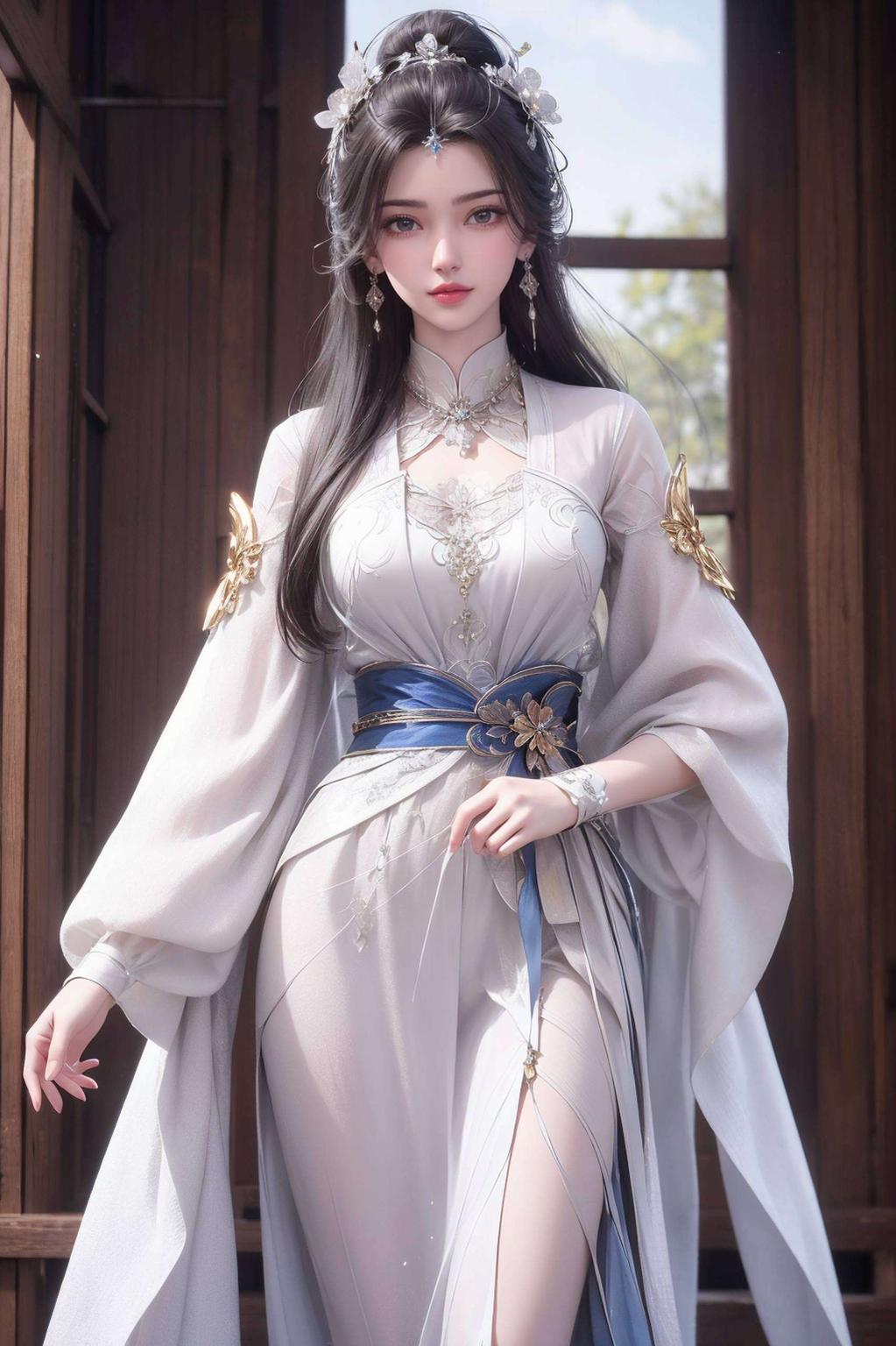 这款高分辨率精细角色安卓粉色壁纸以3D虚拟人物李慕婉为主角