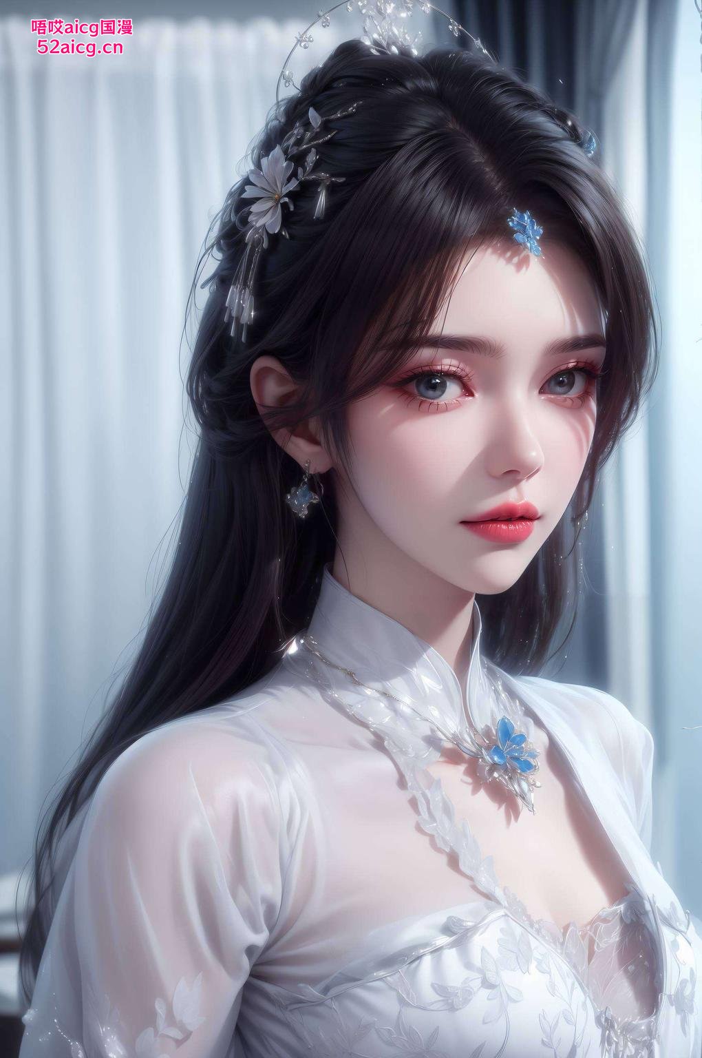 王林和李慕婉背靠背的壁纸各位动漫迷们