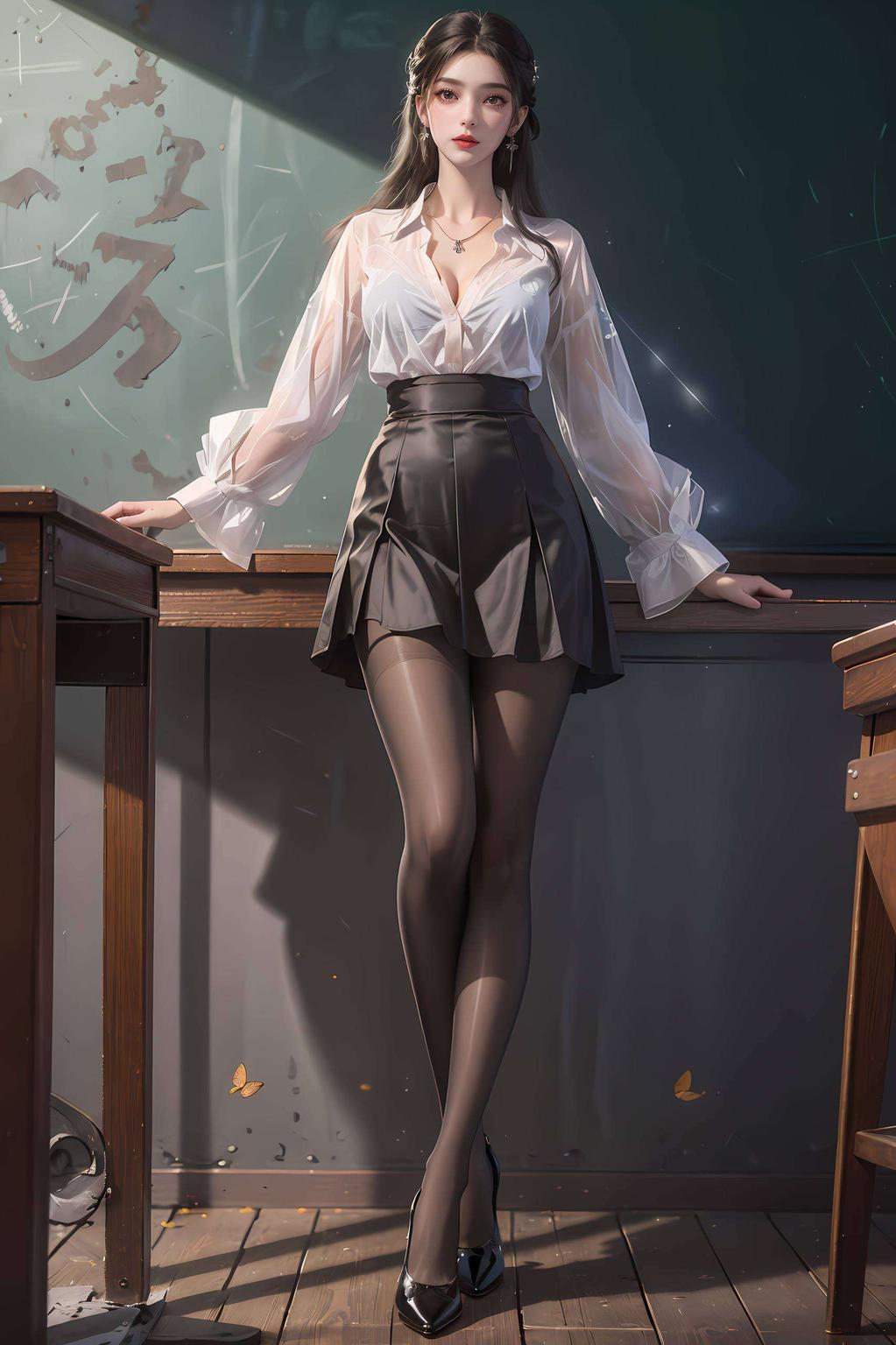 一眼难忘她妆容精致