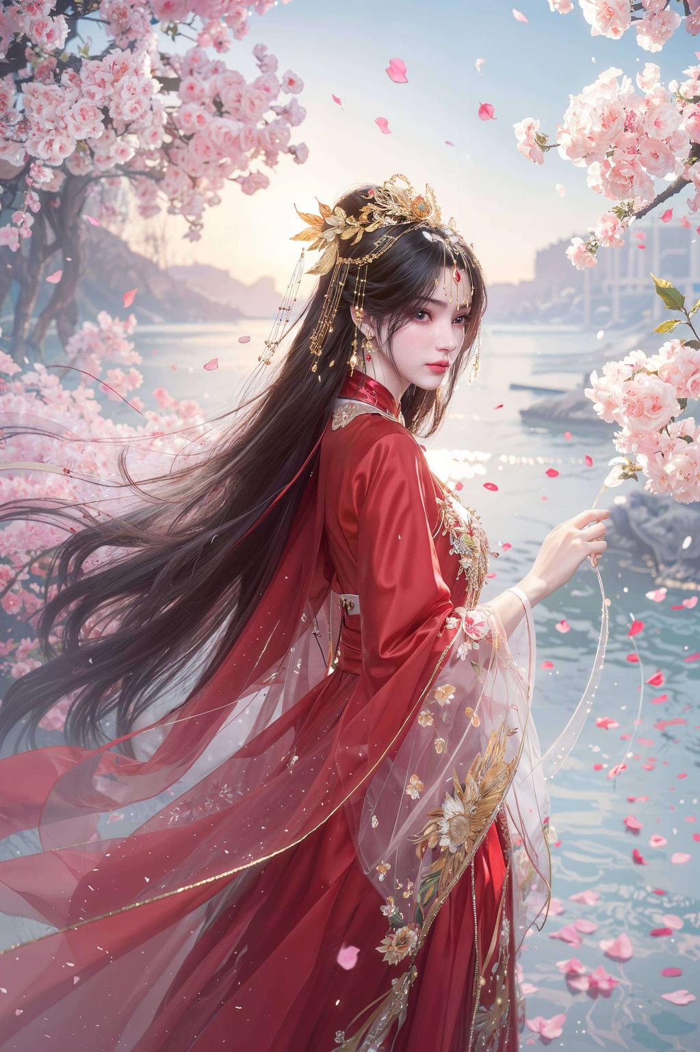 白色婚纱映衬着她温柔的笑容美得让人心动