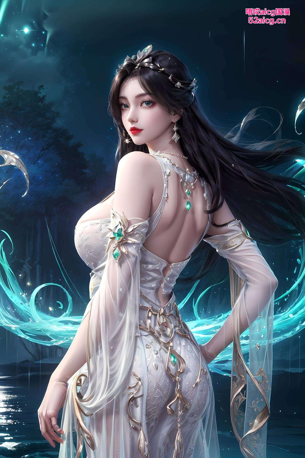 美杜莎神秘眼神凝视云韵舞动飘渺长裙
