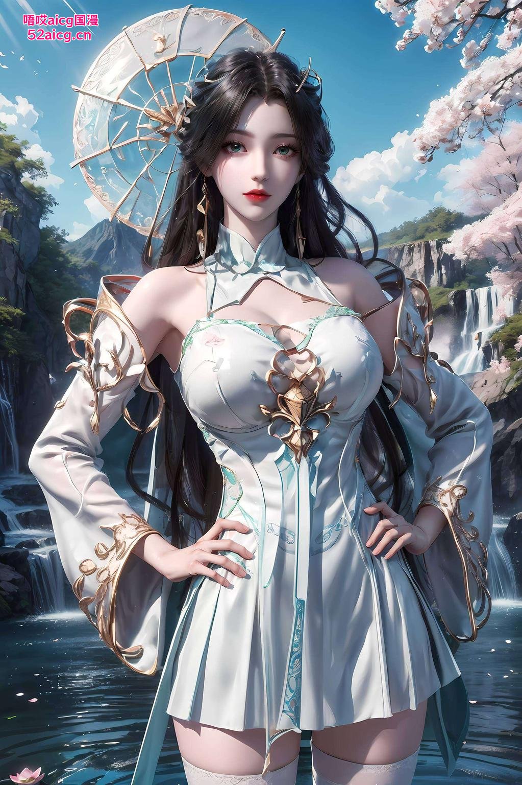 绿意盎然柳枝摇曳