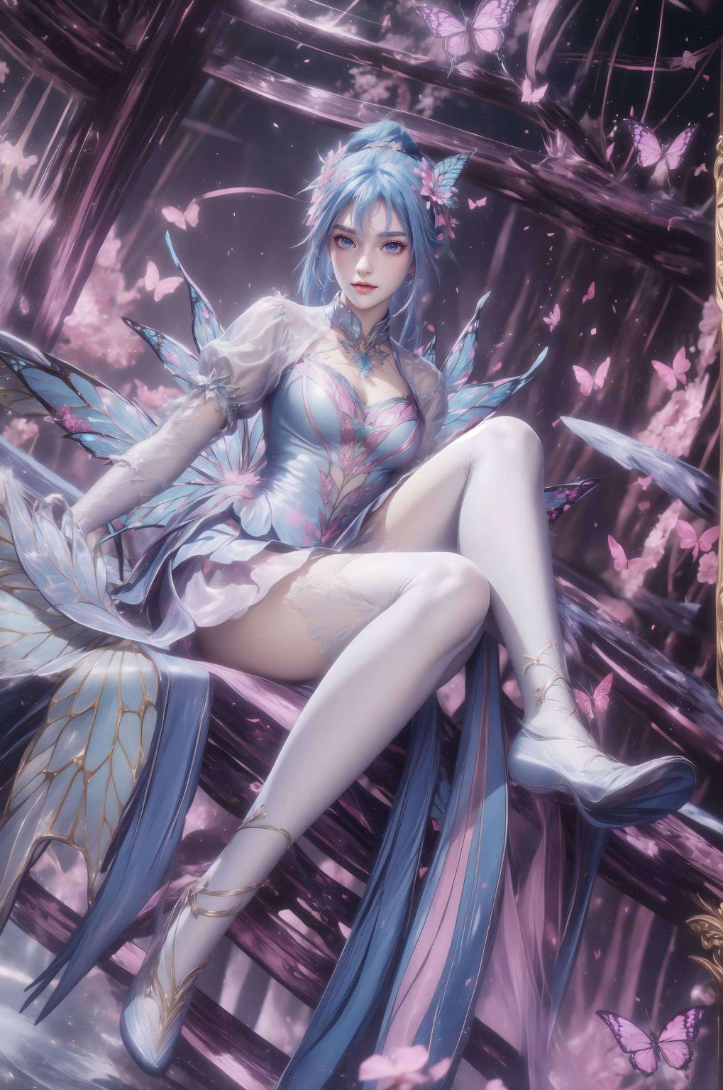 宛如一对古典佳人王冬儿身着华丽古装