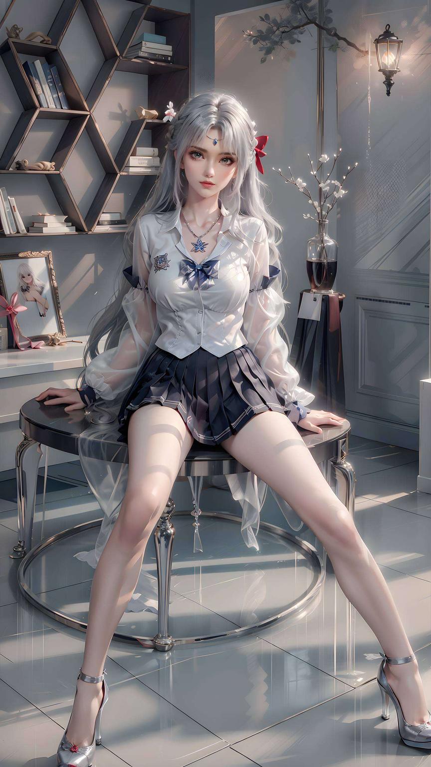 美不胜收她轻抚琴弦