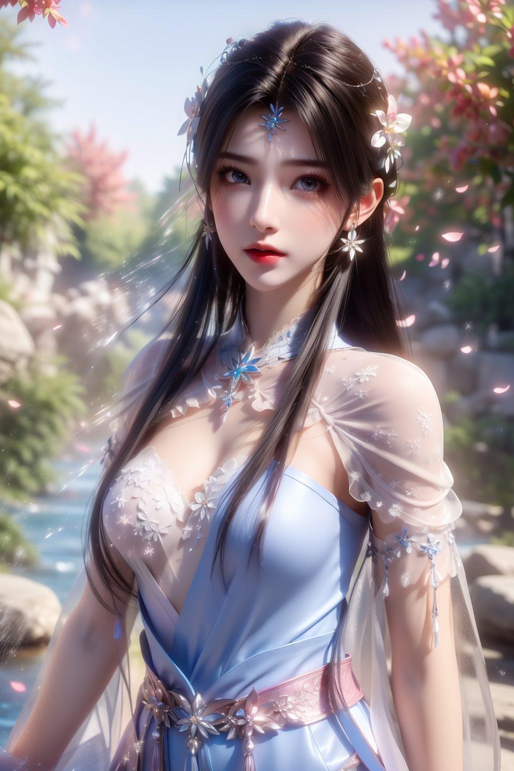 美得让人心动月色下的她