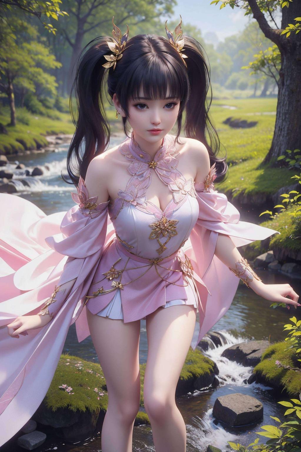 紫妍身着紫色长裙